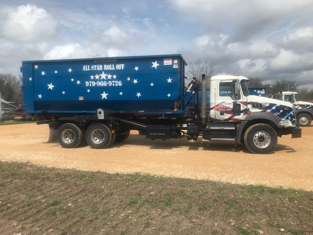 Blue truck with star design